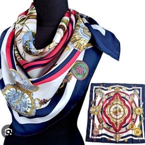 Hermes Carre 90cm / 34” Parmi les Fleurs Je Compte les Heures Silk Scarf